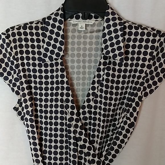 Banana republic wrap dress...Navy and off white. - Picture 2 of 3